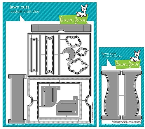 Lawn Fawn Ta-da! Diorama! Stanzschablonen und Hillside Inserts Add-on Stanzschablonen – 2 interaktive Kartenschablonen mit Tasche