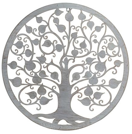 SIGNES GRIMALT Déco murale Métal : Arbre de vie Design Blanc, Collection Renaissance, Diamètre 50 cm