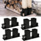 Jopassy 4er Set Holzstapelhilfe, Stabile Brennholz Stapelhilfe, Feuerverzinkt Holzstapelhalter, kaminholz stapelhilfe, Verstellbare Holzstapelhilfe, DIY Holzunterstand für Kanthölzer,schwarz