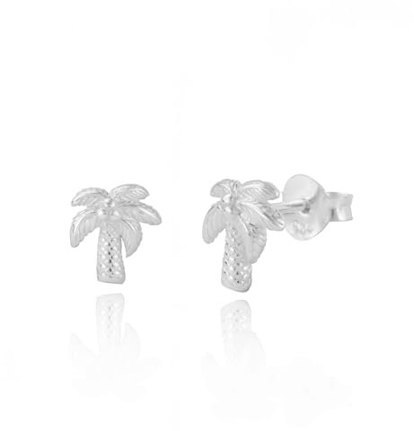 Sterling Silver Palm Tree Stud Earrings