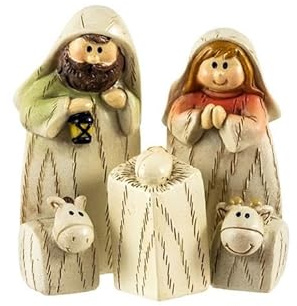 DRW Misterio Nacimiento Belen Encajar 3 Piezas Resina 8 cm Alto