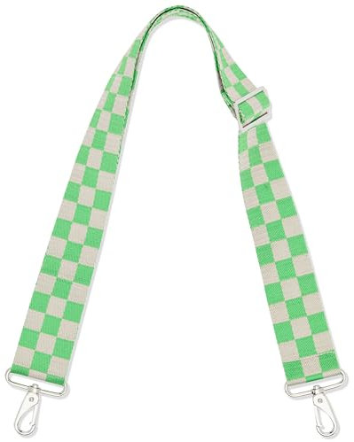 Expatrié Taschengurt zum Wechseln - Jeanne Karo Grün - Verstellbarer Schultergurt für Taschen Umhängetasche Bauchtasche - Flexibler Handtaschen Gurt mit Karabiner