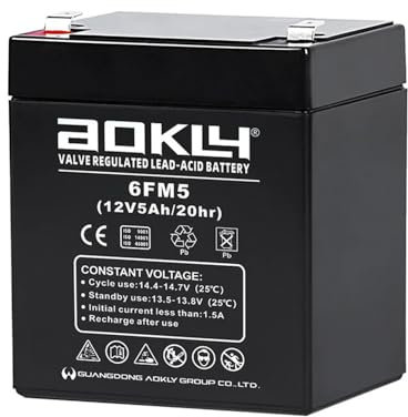 Batería 12V 5Ah C20 Aokly 6FM5 con faston F1