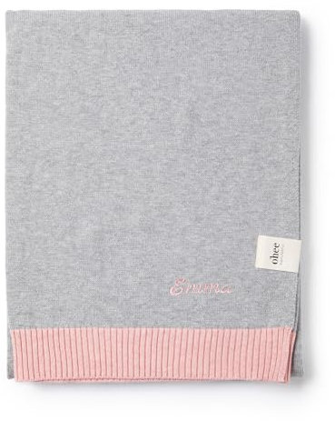personalisierbare Babydecke mit Namen - Strickdecke für Babys - 104x83cm - 100% Baumwolle - Groß, kuschelig & atmungsaktiv - Geschenk zur Geburt