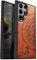 Carveit Cover Compatibile per Samsung S24 Ultra Custodia Naturale Legno [Unico Estetico Lnciso a laser] Robusto Antiurto TPU per Galaxy S24 Ultra 5G Case (Rosea-La bussola grandi onde)