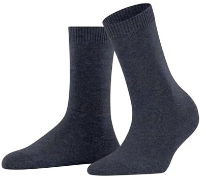 FALKE Damen Socken Cosy Wool W SO Wolle Kaschmir einfarbig 1 Paar, Blau (Dark Blue Melange 6688) neu - umweltfreundlich, 35-38