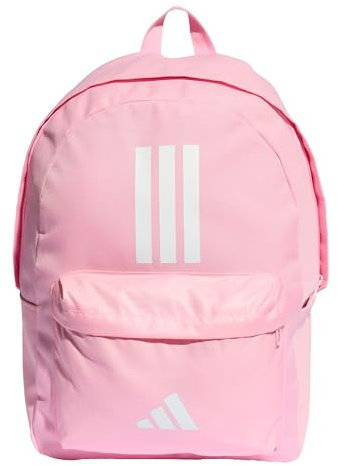 adidas Unisex Classic Three Stripes Backpack Back to School, True Pink/White, One Size