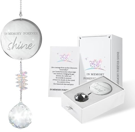 Crystal Suncatcher Hanging Ornament for Loss of Loved One, Sympathy & Bereavement Gift Ideas for Women & Men