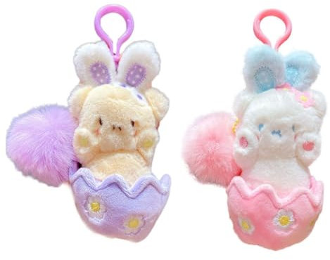 Schlüsselanhänger 2 Stück Süßer Bär Hase Schlüsselanhänger Schultasche Anhänger Auto Schlüsselanhänger