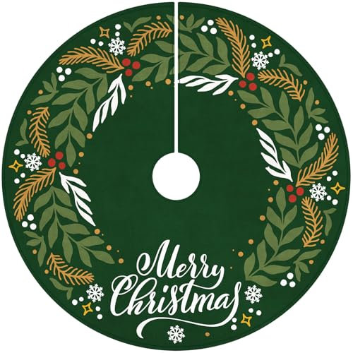 MACTING Weihnachtsbaum Decke, 122cm Christbaumdecke, Rot Weihnachtsbaumdecke Rund, Tannenbaum Decke, REH und Weihnachtsbaum Abdeckung für Christbaumständer, Weihnachtsdekoration für Zuhause