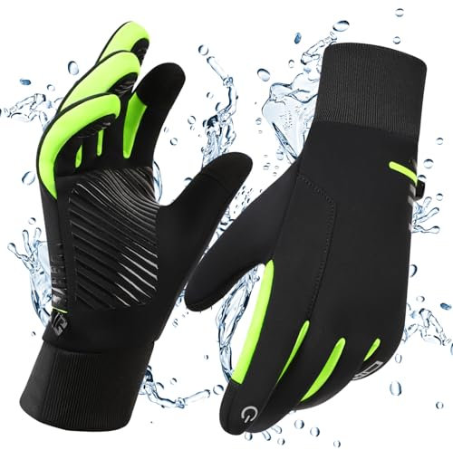 KynciLOR wasserdichte Winterhandschuhe für Männer, Motorrad-Winterhandschuhe für Frauen, Touchscreen, rutschfestes Silikon, Thermohandschuhe zum Skifahren, Radfahren, Laufen