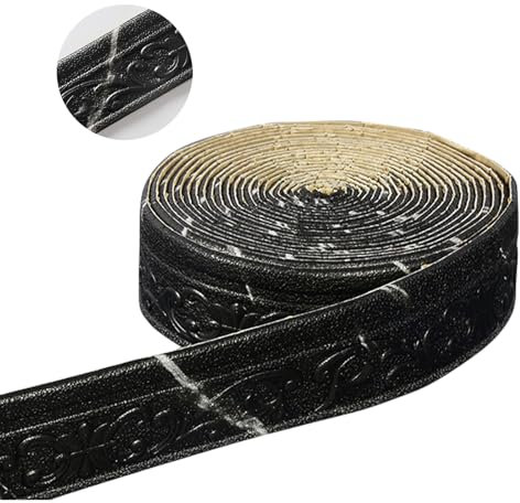 ACESOME Wallpaper Borders Self Adhesive, 10mx8cmx8mm Skirting Board Trim, Skirting Board Covers, 3D Anti-Collision Line Border Roll Wall Trim (Black)