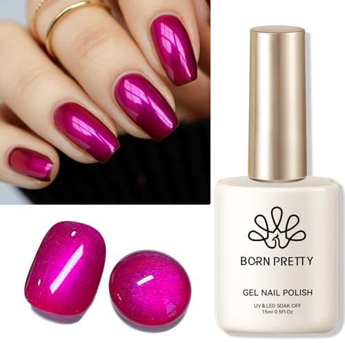 Born Pretty U V Nagellack Fuchsia Pearl 15ml - Gel Nagellack U V Shimmer Mermaid Shellac U V LED Soak off Manicure Gel Lacquer Varnish