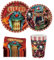 80 pezzi Halloween Stoviglie per Feste, Set di Stoviglie a Tema Halloween, Forniture per Feste Dell'orrore di Halloween Include Piatti, Tovaglioli Tazze, Clown Spaventosi