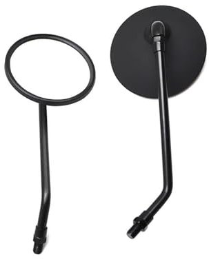 Lenkerendenspiegel 8/10 Mm Motorrad Rückspiegel ABS Cafe Racer Schwarzer Spiegel Für Vespa LX Für Primavera PX 125 GTS GT Rückspiegel Seitenansicht am Lenker(Schwarz)