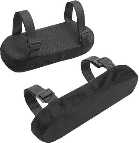 XPEX 2 Stück Armlehnen Polster, Armlehnen Pads, Abnehmbar Stuhl Armlehne Kissen,Anti-Rutsch,Ergonomische Armlehnenpolster,Für Schreibtischstuhl Gaming Stuhl Rollstuhl(Schwarz)