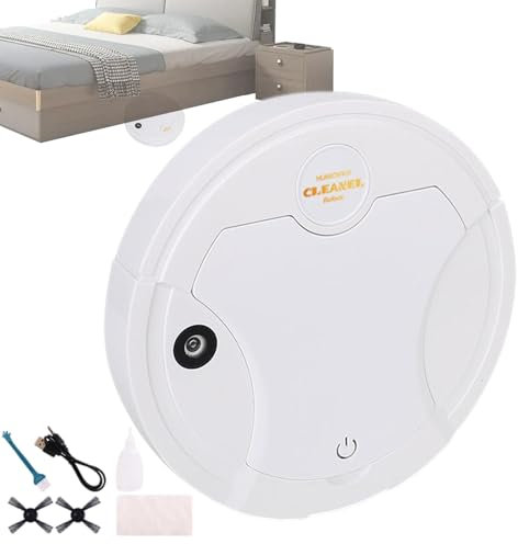 Robot aspirador,Robot Aspirador,Robot limpiador fino de alta succión | Aspirador robot inteligente para barrido y alfombra de hogar para polvo, escombros, pelo de animales y nett