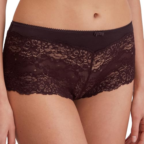 CALIDA Sensual Secrets Panty Damen, Regular Cut, mit zarter, leicht transparenter Spitze Black Cherry 40-42