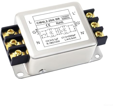 Filtro di alimentazione, 1 fase a 2 stadi filtro di alimentazione anti-interferenza fase AC Dual Stage, per CW4L2 3A/6A/10A/20A-SR (20A)