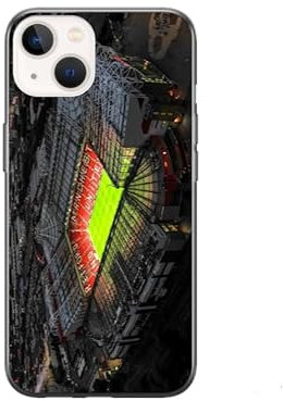 Man U Old Trafford Stadium at Night Premium Protective Hard Backed Silicone Rubber Phone Case Cover for iPhone 7 8 XR 11 12 13 14 15 16 SE (iPhone 13)