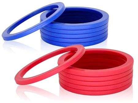 OUTOSS-Soft Plastic Toss Ring Replacement,12-Packs,Two Colors | Ring & Hoop Toss Game, Soft TPR Material, Durable & Family-Friendly, Indoor/Outdoor Fun