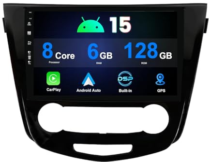 MISONDA [6G+128G] Autoradio Android 15 Radio Coche Carplay y Android Auto para Nissan X-Trail/X Trail/T32/Qashqai 2 J11 2013-2017 Cámara&Mic Autoradio GPS Volante RDS WiFi BT 10 Pantalla Táctil