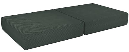 POKAR Matratze für Modulares Kindersofa | Faltmatratze 160x80x15 cm | Ergänzungselement für Spielsofa aus Schaumstoff mit Cord-Bezug | Oeko-Tex 100 Zertifiziert | Waldgrün