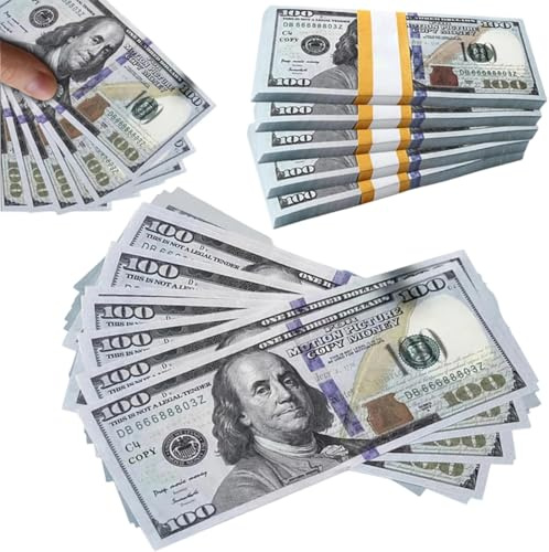 150 Blätter Dollar Prop Money, Spielgeld Dollar Scheine, Spielgeld Dollar, Copy Money, Fake Money, für Film, Party Prop Money Spielgeld Scheine, 100$