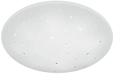 Reality Leuchten LED Deckenleuchte Achat R62736000, Acryl weiß, 40 Watt, Starlight Effekt, Durchmesser 60cm