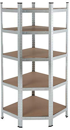 ESTEXO Eck Steckregal M19 verzinkt mit 5 Böden, Maße: 180x70x40 cm, Tragkraft 750 kg