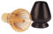 Ensemble de fouet à thé Matcha - Chasen en bambou et support de fouet noir Golden Whisk + Black Rest