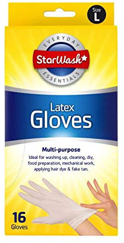 StarWash 16 Latex White Disposable Powder Free Gloves Multipurpose Clean Large