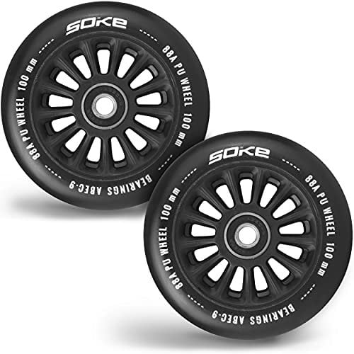 SOKE Scooter Räder 1679, 5x12x12cm, Zwei Stück, Gold, Langlebig, für Kinder, Jugendliche, Erwachsene, Profis | Kickscooter Scooter Wheels Suitable for Razor/Cox/Albott and most Freestyle Scooters