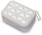 Aileder Lipstick Case with Mirror Genuine Leather Zipper Lipstick Holder Box Small Travel Makeup Cosmetic Organiser Storage Kit for Women Ladies (White)