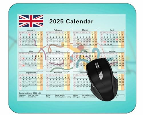 Mouse Pad 2025 Calendar,Connection Light Figure Mouse Mat for Office Computers Laptop Men Women