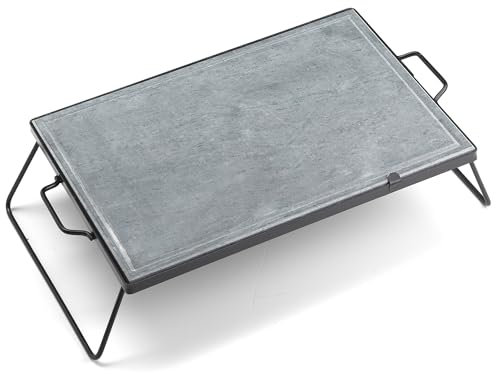 Pietra Ollare 40x50 cm con Supporto Pieghevole Ompagrill DS40/50/BLACK