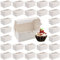 ZEONHEI 50 Pack 2 Hole Cupcake Boxes with Window, White Cardboard Cupcake Boxes, Cupcake Carrier Box Paper Bakery Boxes for Muffin and Cookies, 6.3 x 3.5 x 3 Inch