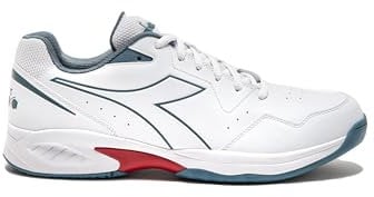 Diadora VOLEE 6, Scarpe da Tennis Uomo, White/OCEANVIEW/Salsa, 44 EU