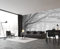 Papier Peint Panoramique Arbre D'Art Noir Et Blanc Moderne Papier Peint 3D Intissé Décoration Murale
