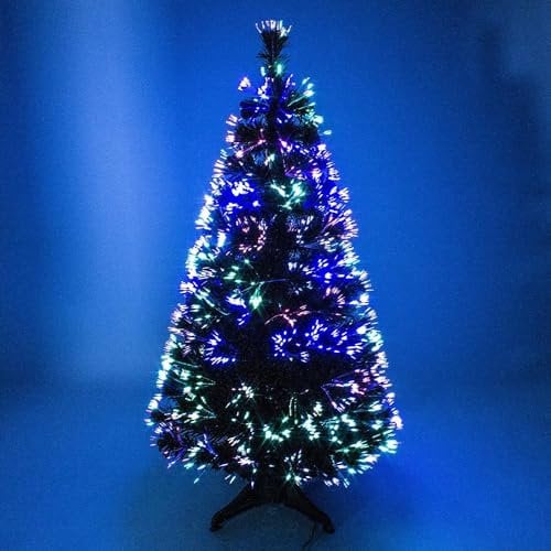 FlickBuyz Fibre Optic Christmas Tree – Artificial Christmas Tree – 3FT, 4FT, 5FT and 6FT Green Xmas Trees, Fibre Optic Christmas Tree (6FT (180cm))