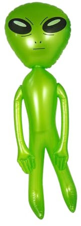 Harilla Aufblasbare Alien-Puppe, Neuheit, aufblasbare PVC-Figuren, Alien-Ballon, Spielzeug für Erwachsene und Kinder, für Weltraum-Themenparty, Bar, Grün