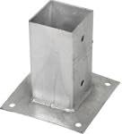 Sud Bois Support pied de poteau bois carré à fixer galvanisé à chaud 12 x 12 cm
