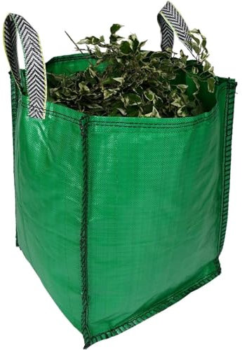 Garden Waste Bags - 120 Litre - 1 to 5 Sacks - PREMIUM GRADE - Industrial Fabric and Handles - Heavy Duty Garden/Green Waste Sacks (10 Sacks)