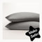 Seralino Satin Kissenbezug 40 x 80 Anthrazit/Dunkelgrau (2er Set) 100% Bio Baumwolle, Oeko-Tex, weich wie Seidenkissenbezug 40x80, auch als Dekokissen, 40x80cm Kissenbezug mit Reißverschluß