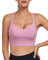 As Fariy Damen Cloud Longline Sport-BH U-Ausschnitt Spaghettiträger Trainings-BH Yoga Crop Tank Top (Rosa,M)