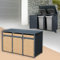 ML-Design Mülltonnenbox 3er 3 Tonnen 240L 200x80x116,3cm Anthrazit-Lärchenoptik Stahl, wetterfest/abschließbar Mülltonnenverkleidung Klappdeckel/3 Türen, Müllbox Mülltonnecontainer Mülltonnenabdeckung