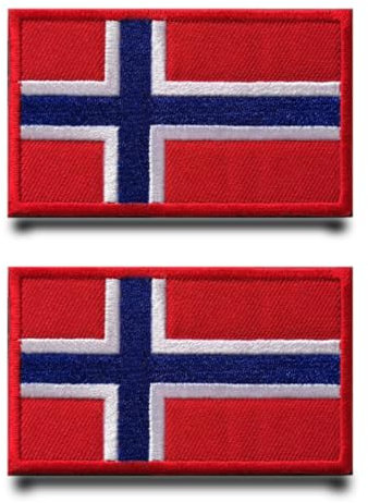 2 Stück Norwegen Flagge Patch Stickerei Taktische Militär Norway Patch,Aufnäher Mit Nylon Airsoft Patch Für Rucksäcke Taktische Kleidung Taschen Abzeichen Stickereibänder Jacke