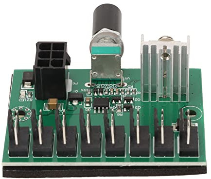 PC 8 Channels Fan Splitter Controller with 1 Knob, NKFV8 1 DC 12V PWM Fan Hub for 4pin 3pin 2pin PC Fans