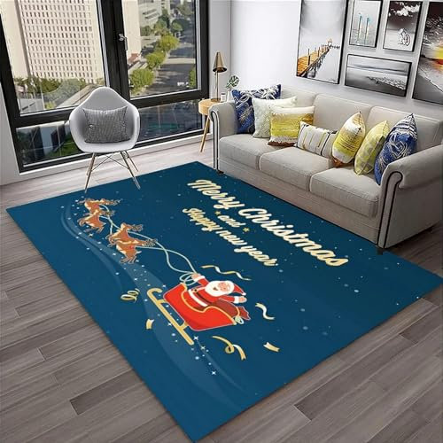 Tappeto 3D Per Cartone Animato Di Albero Di Natale Di Babbo Natale Decorazioneper Soggiorno Tappetini Antiscivolo Morbidi Tappetino Per Gattonare In Camera Per Ragazzi E Ragazze 200 X 300 Cm -2P0G9D7