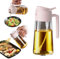 TrendPlain Pulverizador Aceite Spray 470ml - 2 en 1 Spray Aceite Cocina, Dispensadora para Freidora de Aire, Ensaladas, Vinagre y Accesorios Cocina - Melocotón